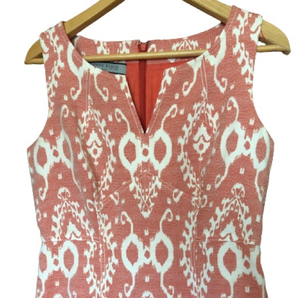 New NWOT Ikat Print Structured Sleeveless Sheath Midi Dress Anne Klein 8 $148 - Picture 5 of 7